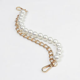 Цена за 2 шт. Цепочка для сумки, с жемчугом, d = 14 мм, 2,3 16 11,5 мм, 30 см, цвет золотой