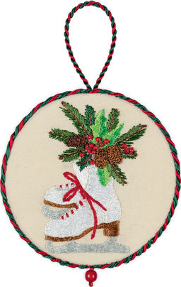 Набор для вышивания PANNA Живая картина JK-2270 Новогодняя игрушка. Коньки 8 х 8 см