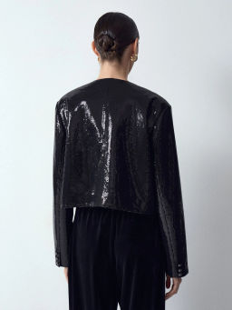 Укороченный жакет с пайетками, ML827/lustrini