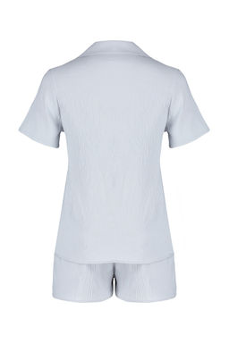 Trendyolmilla Gri Ay?c?kl? Sortlu Dokuma Pijama Tak?m? THMSS24PT00065 фото 8