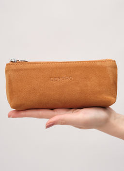 Замшевая косметичка Deboro 17-96 желтый янтарь