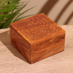 Шкатулка резная, 10×10×6 см, дерево шишам
