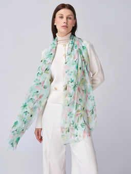 Большой, мягкий, тонкий и очень нежный двусторонний палантин с рисунком - Tantino фото 8