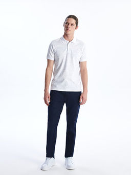 Polo Yaka K?sa Kollu Desenli Erkek Ti??rt