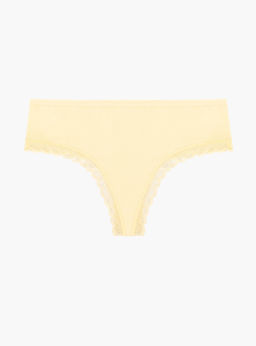 Хлопковые светло-желтые стринги Indefini (Арт. 1268LDS)