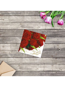 Цена за 20 шт. Открытка мини «От всей души», красные розы, 7×7 см