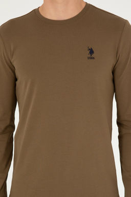 Мужской базовый свитшот цвета хаки - U.s. polo assn фото 6