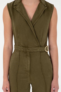 Женский джинсовый комбинезон цвета хаки Неожиданная скидка в корзине - U.s. polo assn фото 5