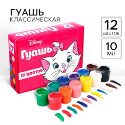 Гуашь 12 цветов по 10 мл, «Кошечка»
