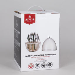 НАБОР СТОЛОВЫХ ПРИБОРОВ НА ВРАЩАЮЩЕЙСЯ ПОДСТАВКЕ, 24ПР - Agness фото 2