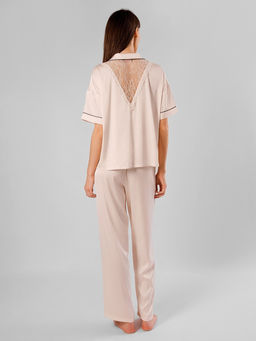 Пижама домашняя Indefini рубашка и брюки из полиэстера  фото 6