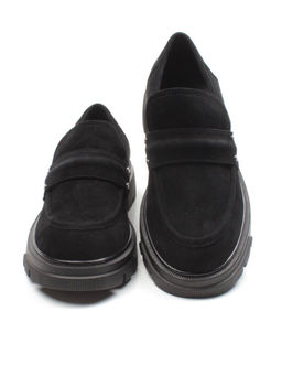03-C1818-2 BLACK Лоферы женские (натуральная замша)