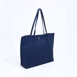 Сумка - шоппер женская на кнопке, с монетницей, 35×10×28 см, синий