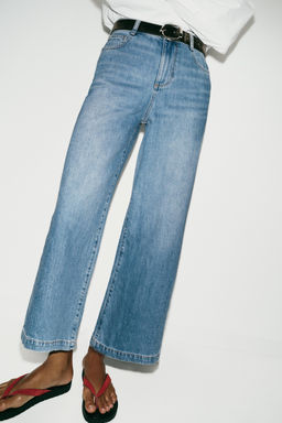Z.08 BELTED WIDE-LEG CROPPED JEANS - Zara фото 29