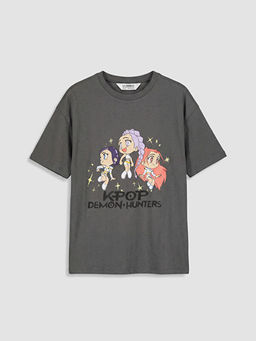 K-pop Demon Hunters Bask?l? K?z ?ocuk ?ortlu Pijama Tak?m?