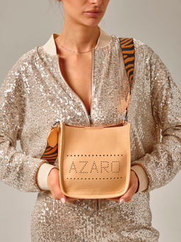 Сумка кожаная на плечо Azaro 30996 персик