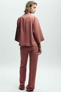 STRAIGHT-LEG TROUSERS WITH ELASTICATED WAIST