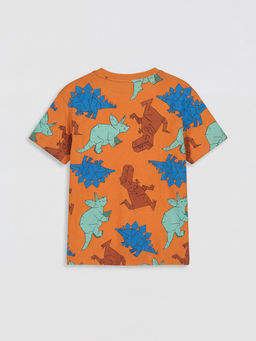 Bisiklet Yaka Dinozor Bask?l? Erkek ?ocuk Ti??rt
