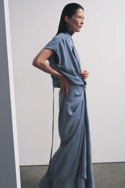 ZW COLLECTION SATIN WRAP DRESS - Zara фото 5