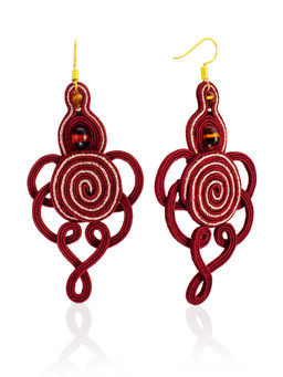 Крупные плетеные серьги с вставками из натурального золотистого янтаря Индия