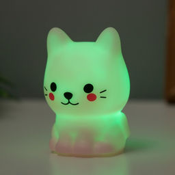 Фигурка светящаяся RISALUX «Милый кот», LED-ночник, 2 Вт, LR44, розовый, 3.5×3×5.5 см
