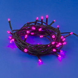 ULD-S0500-050/DGA PINK IP20 Гирлянда светодиодная, 5м. 50 светодиодов. Розовый свет. Провод зеленый. ТМ Uniel