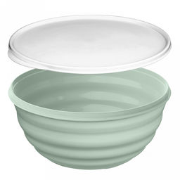 Миска пластмассовая "Latina" 1,1л, д16,6см, h8см, светло-зеленый, с крышкой (Россия)