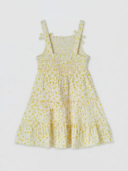 ?i?ek Desenli K?z ?ocuk Krinkle Elbise