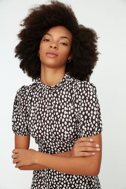 TRENDYOLMILLA Ac?k Mavi Cicekli A Kesim F?rf?rl? Midi Dokuma Elbise TWOSS20EL0894  фото 42