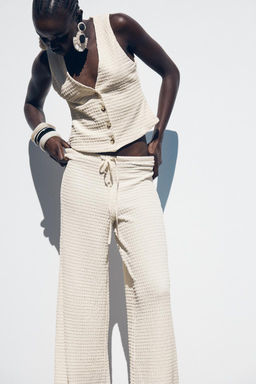 TEXTURED STRAIGHT-FIT TROUSERS - Zara фото 10