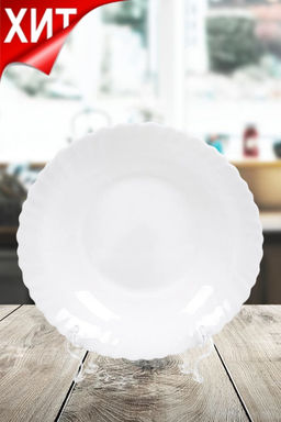Тарелка обеденная, стеклокерамика, 21.5 см, круглая Белая, NHSP85 1968 (345350) /DANIKS/