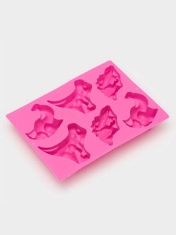 Форма для выпечки Доляна Животные.Динозавры, силикон, 29?21 см, 6 ячеек (10.4?7.2 см), розовая фото 4