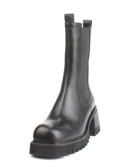 01-GZ6115-X81 BLACK Ботильоны демисезонные женские (натуральная кожа, байка)