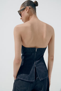 TRF DENIM BANDEAU TOP - Zara фото 13