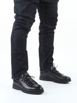 05-1829M-8-959 BLACK Ботинки зимние мужские (натуральная кожа, натуральный мех)