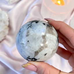 Радуга Самоцветов Шар из Лунного камня с включением Турмалина фото 2