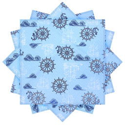 Морское путешествие Салфетки сервировочные, комплект 4шт, 45х45см, плотность 186г/м2, премиум хлопок 100%, Домашняя мода (Россия)  фото 2