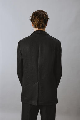 BLAZER TRAJE TWILL 100% LINO AARON LEVINE X ZARA / Negro  фото 3