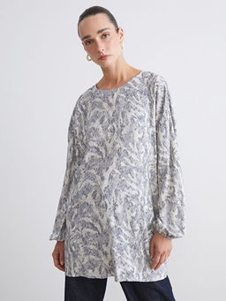 Bisiklet Yaka Desenli Bluz