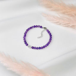 Браслет из Аметиста и Лунного камня 18 см +