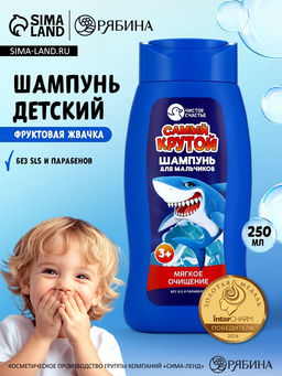 Шампунь детский для мальчиков «Самый крутой», мягкое очищение, 250 мл, Чистое счастье
