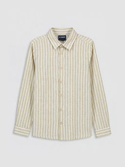 ?izgili Keten Kar???ml? Erkek ?ocuk G?mlek