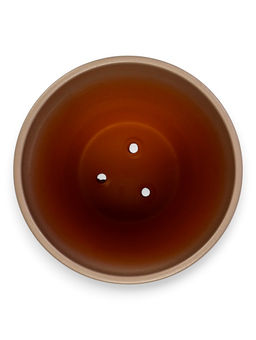 Горшок цветочный с поддоном 2,5 л, d18/h16 см капучино керамика, "Туман" (М)