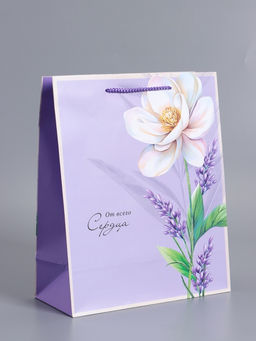 Пакет подарочный ламинированный «От всего сердца», 26×12×32 см