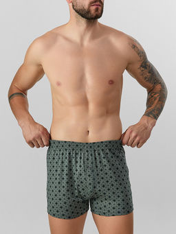 Цена за 2 штуки! Мужские трусы-шорты серые с узором - Mark formelle фото 2