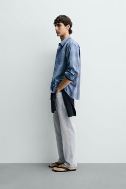 CAMISA REGULAR FIT CUADROS / Azul - Zara фото 4