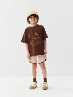 Шорты с окантовкой "Беж/шоколад"