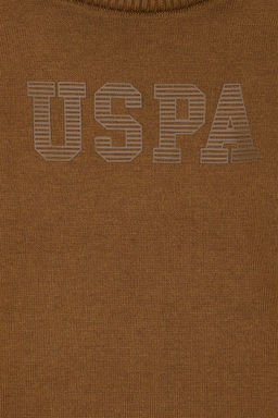 U. S. Polo Assn Светло-коричневый трикотажный свитер с круглым вырезом для мальчика - U.s. polo assn фото 8
