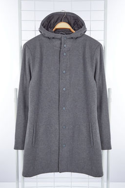 TRENDYOL MAN Antrasit Regular Fit K?sl?k Yun Kar?s?ml? Kapusonlu Kase K?sl?k Kaban TMNAW25KB00001 - Trendyolmilla фото 7