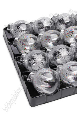 Набор новогодних шаров 6 см (16 шт) SF-7805, серебро